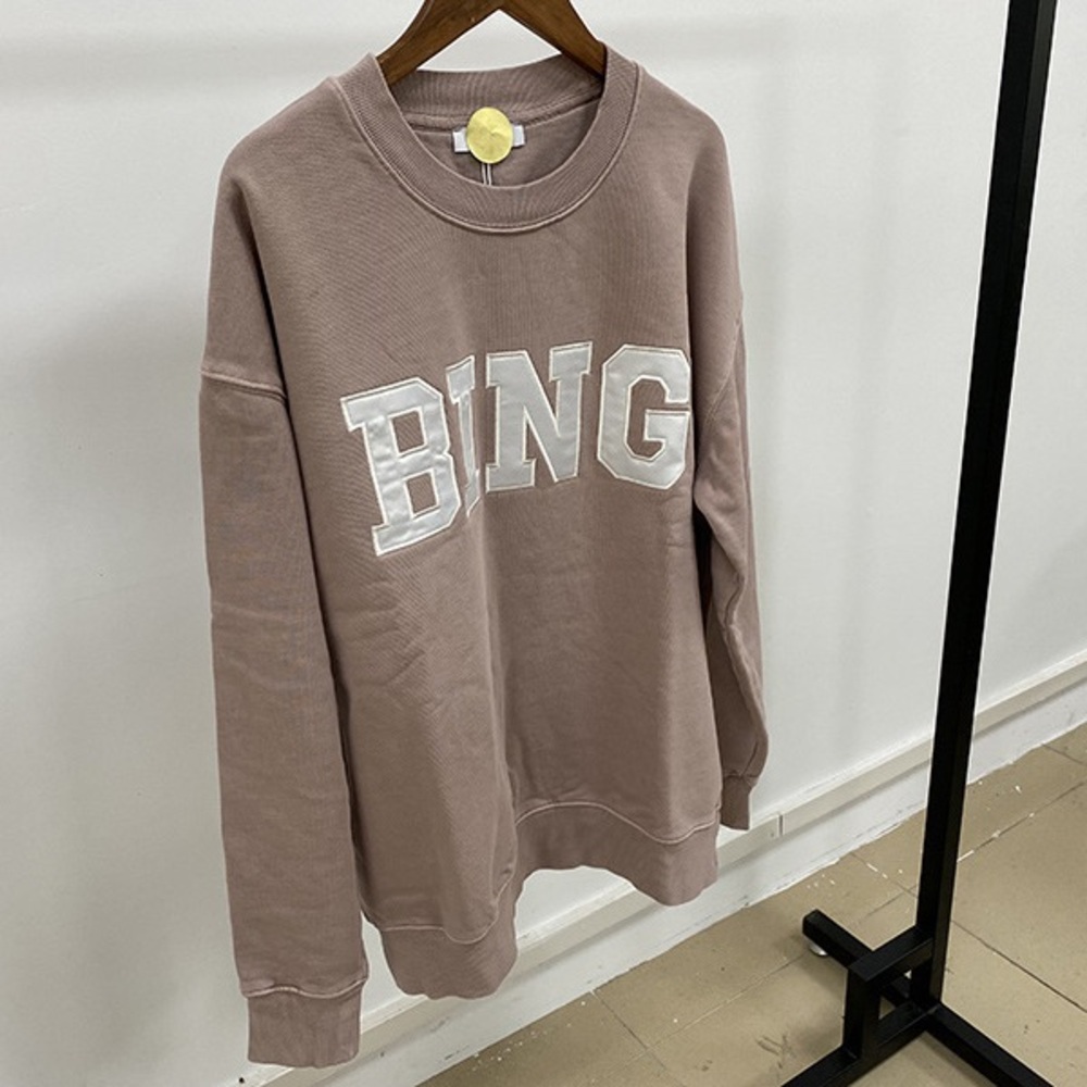 Anine Bing Taupe Sweatshirt with White Lettering